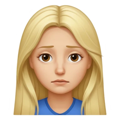 tired blond woman with long hair sticker