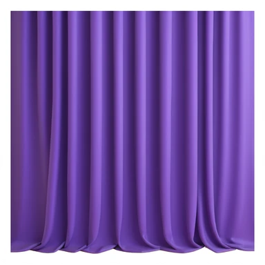 A purple curtain hanging down, made of soft fabric, slightly wrinkled or flowing sticker