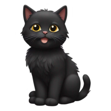 2 black cats (fluffy and ordinary) sticker