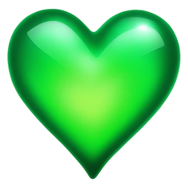 glowing green glass heart sticker