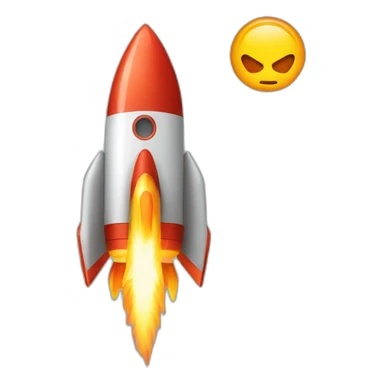 rocket with trident flame sticker