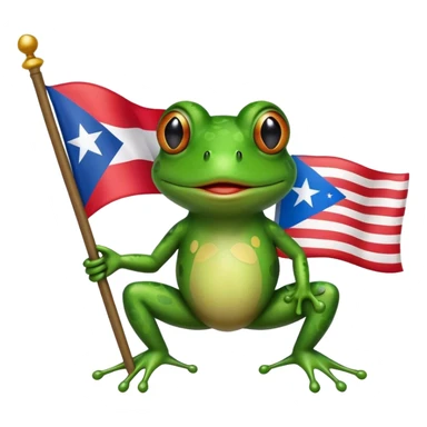 Frog with Puerto Rican flag sticker
