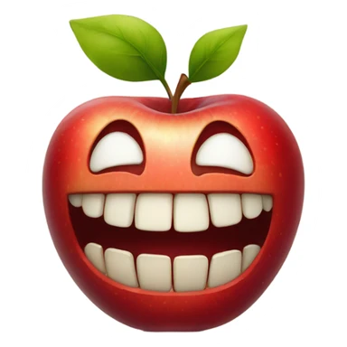 apple with teeth sticker