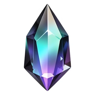 Black iridescent nebula crystal shard sticker