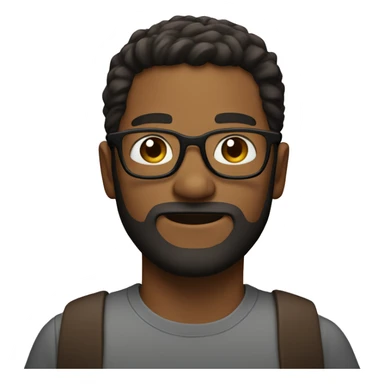 Brown Guy with a small beard and glasses sticker