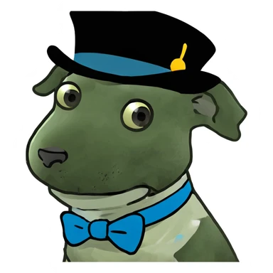 Dog with top hat ￼ sticker