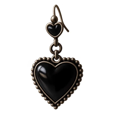 Isolate and keep only the realistic goth earring with black heart locket, remove the background entirely. sticker