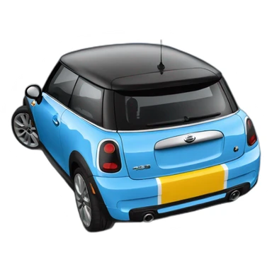Blue 2024 Mini Cooper sticker
