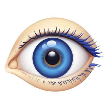 human eye with blue iris sticker