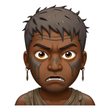 Indian man covered in dirty chunky mud angry sticker