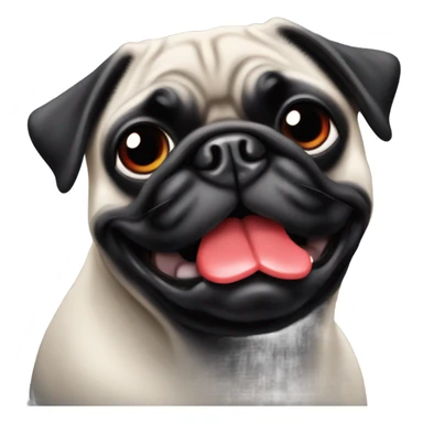 Black pug with red lips sticker