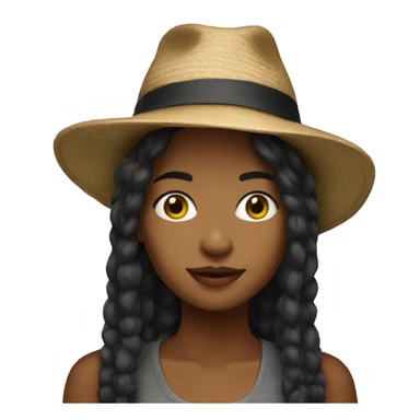 realistic solo girl with hat sticker