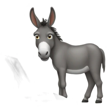 The donkey works at the computer sticker