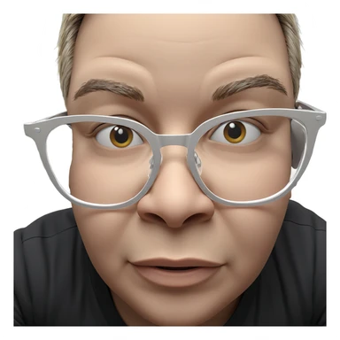 boy with glasses by blinds sticker