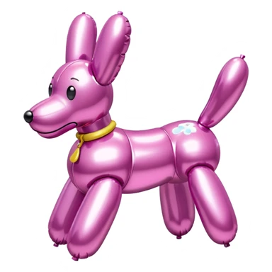 balloon dog, shiny, pink sticker