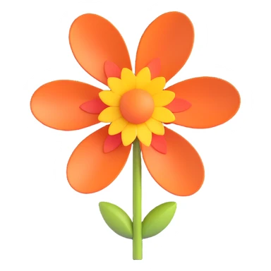 A 3D Microsoft Fluent emoji-style flower, modern and sleek sticker