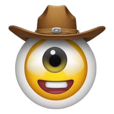 Eyeballs with cowboy hat sticker