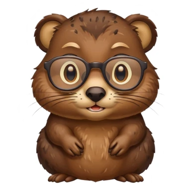 spectacled beaver with clotches sticker