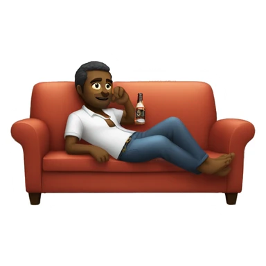 Relaxing on the couch with a rum and coke sticker