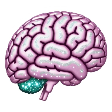 glitter white brain sticker