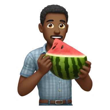 Man eating watermelon sticker