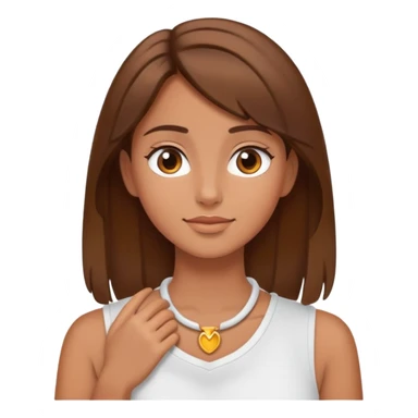 Girl with brown hair hands around neck sticker
