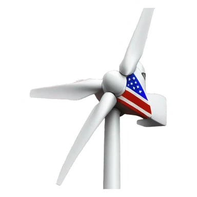 Wind turbine in usa flag colors sticker