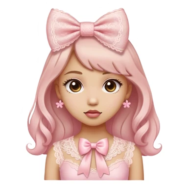 cute coquette light pink lace bow  sticker