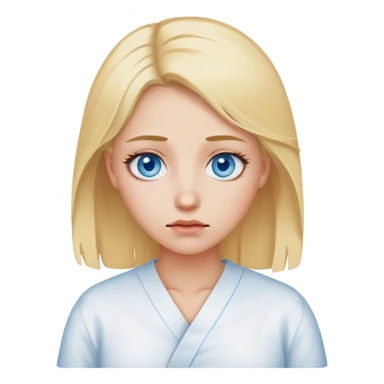 Blond hair, blue eyes, sick female sticker