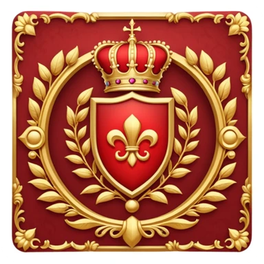 Royal crest, red color, a bit gold frames sticker