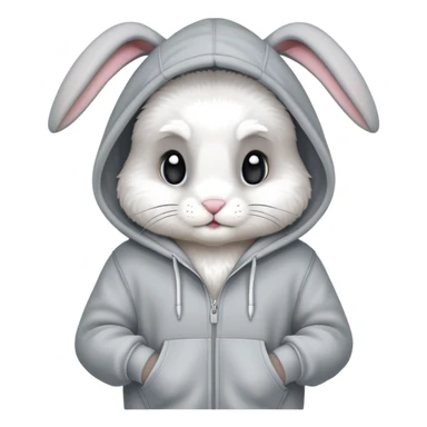 Bunny wearing a hoodia sticker
