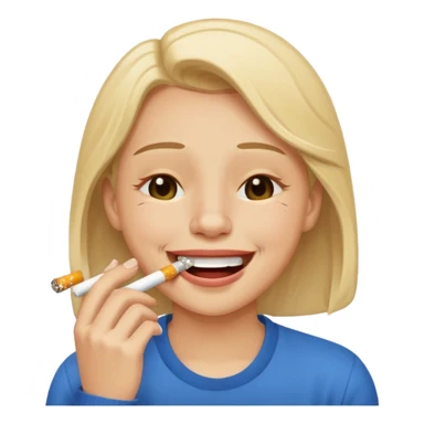 laughing emoji while crying with a cigarette sticker