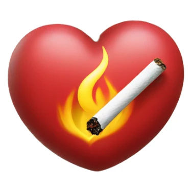 Smoking with a heart sticker