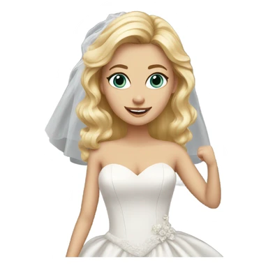Beautiful finish blonde girl with wedding dress sticker
