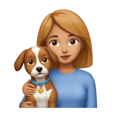 girl and dog posing cute sticker