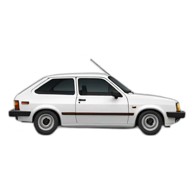 opel kadett 1987 white reallistic sticker