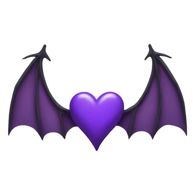 Purple heart with bat wings sticker