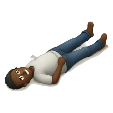 person laying on the floor sticker