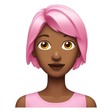 pink person wearing yellow nails sticker