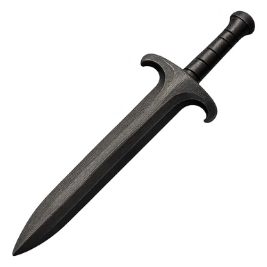Make this steel sword 10% darker, keep it crisp, shiny, and slightly fancier than iron, realistic metallic steel, emoji style, transparent background. sticker