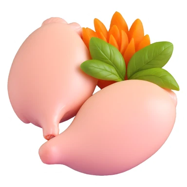 raw chicken breast with garnish sticker