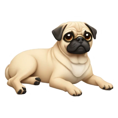 Pug laying with doxle sticker