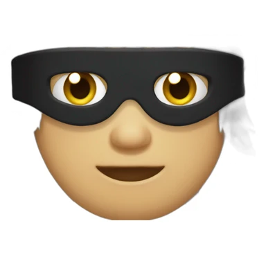 person with spiky white hair and a black blindfold sticker