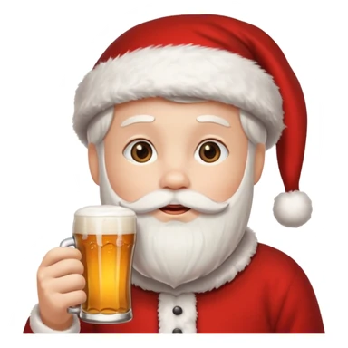 festive Christmas jul emoji featuring a person drinking beer, Scandinavian holiday theme, cozy and cheerful, traditional decorations sticker