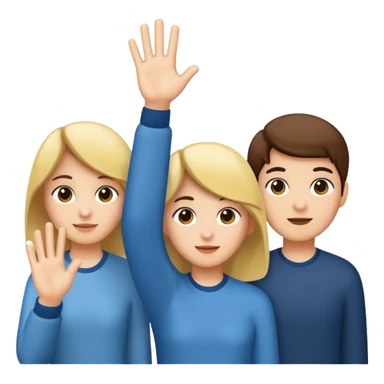 3 students put 1 hand up sticker