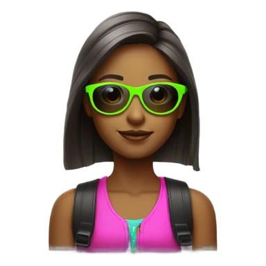 Girl with neon sunglasses sticker