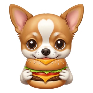 Chihuahua eats burger sticker