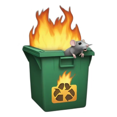 rat inside of dumpster fire sticker
