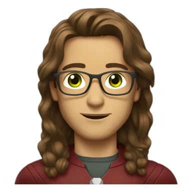 ironman, brown hair, glasses, green eyes sticker