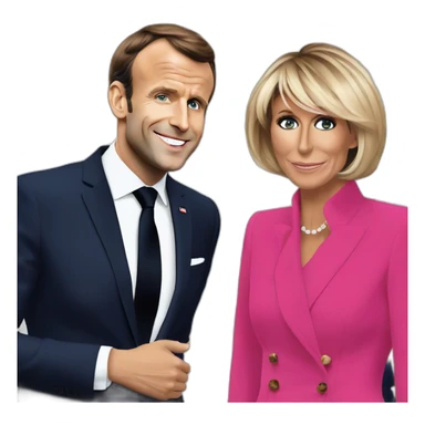 Emmanuel Macron sur Brigitte Macron sticker